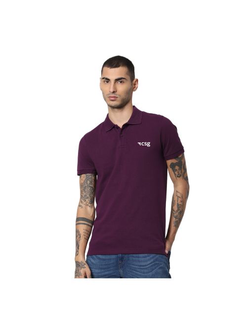 Jack & Jones Jacquard Plain Polo T-shirt - Wine