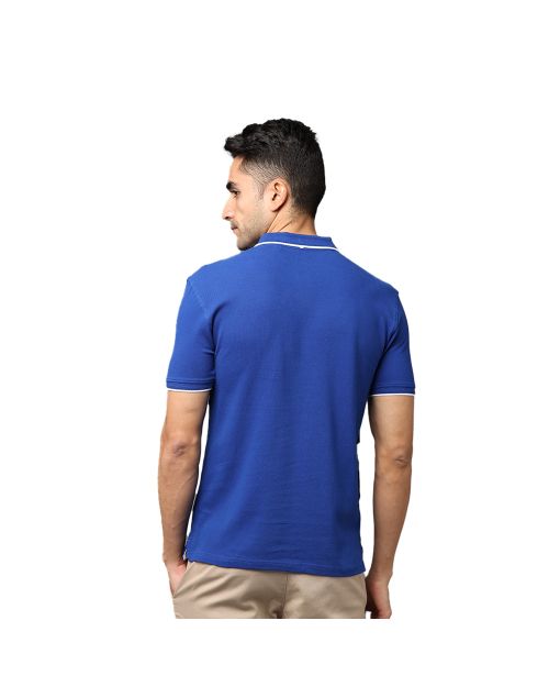 Greys & Blues Pima Polo T-Shirt - Royal Blue With White Tipping